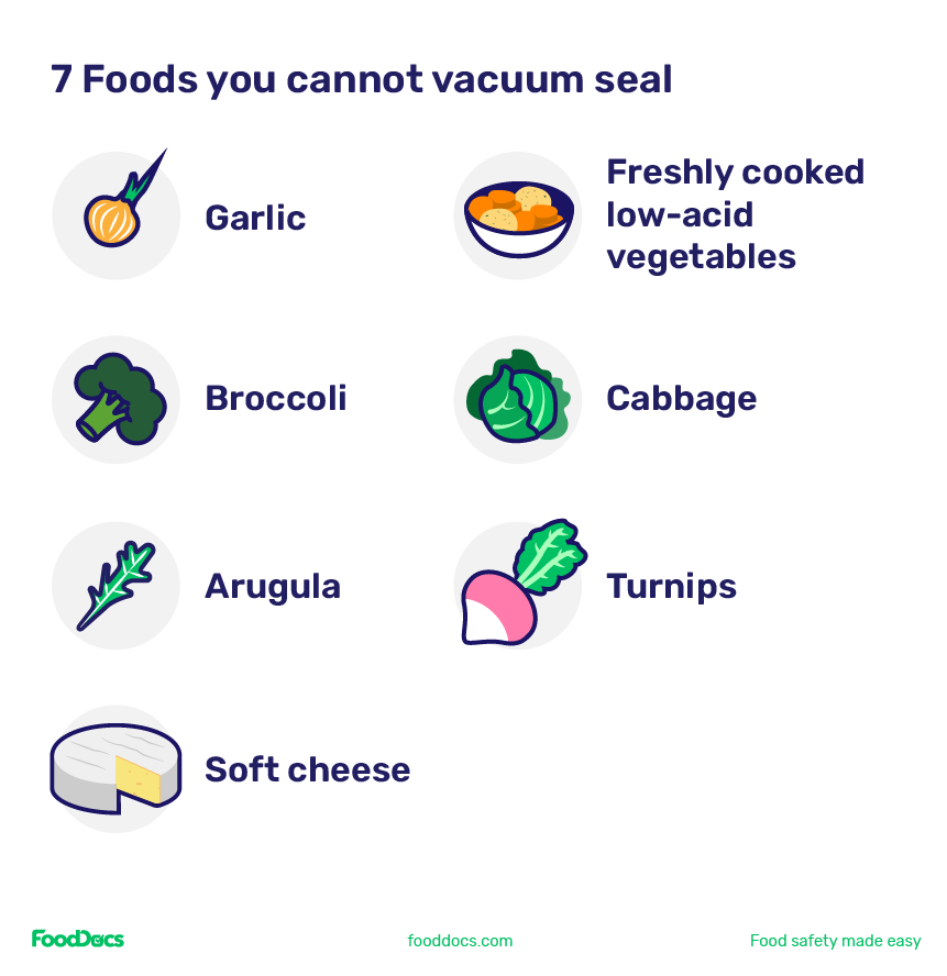 Seven foods you cannot vacuum seal.