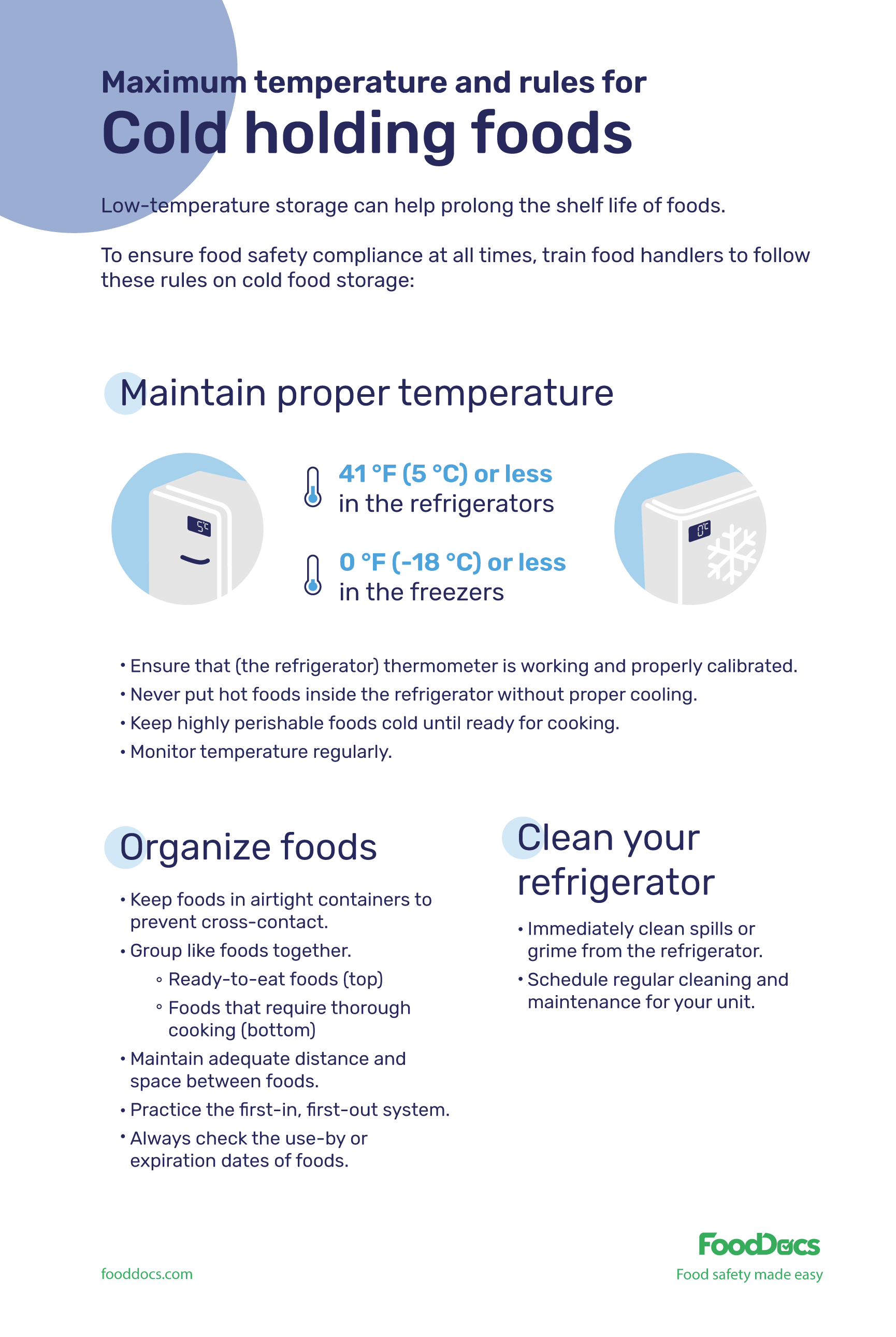 What Is the Maximum Cold Holding Temperature? Temperatures for Specific