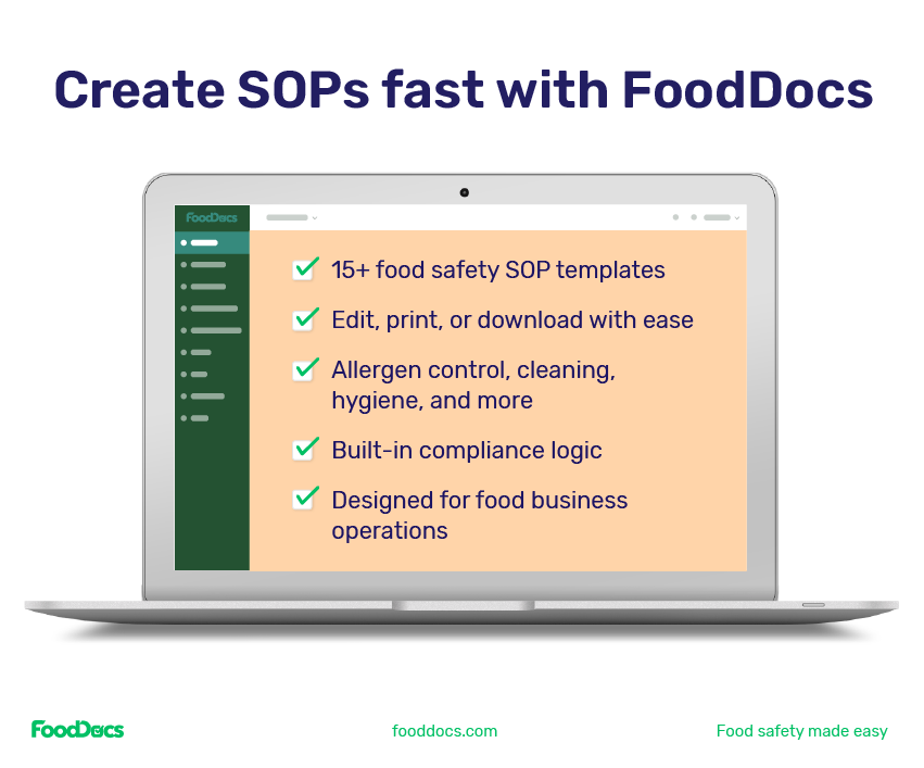 How to standard operating procedures automatically with FoodDocs.
