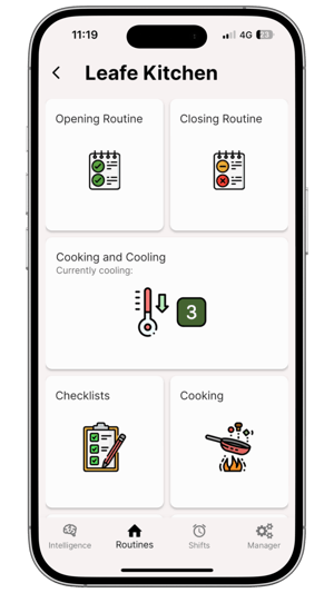 Leafe food hygiene app preview.