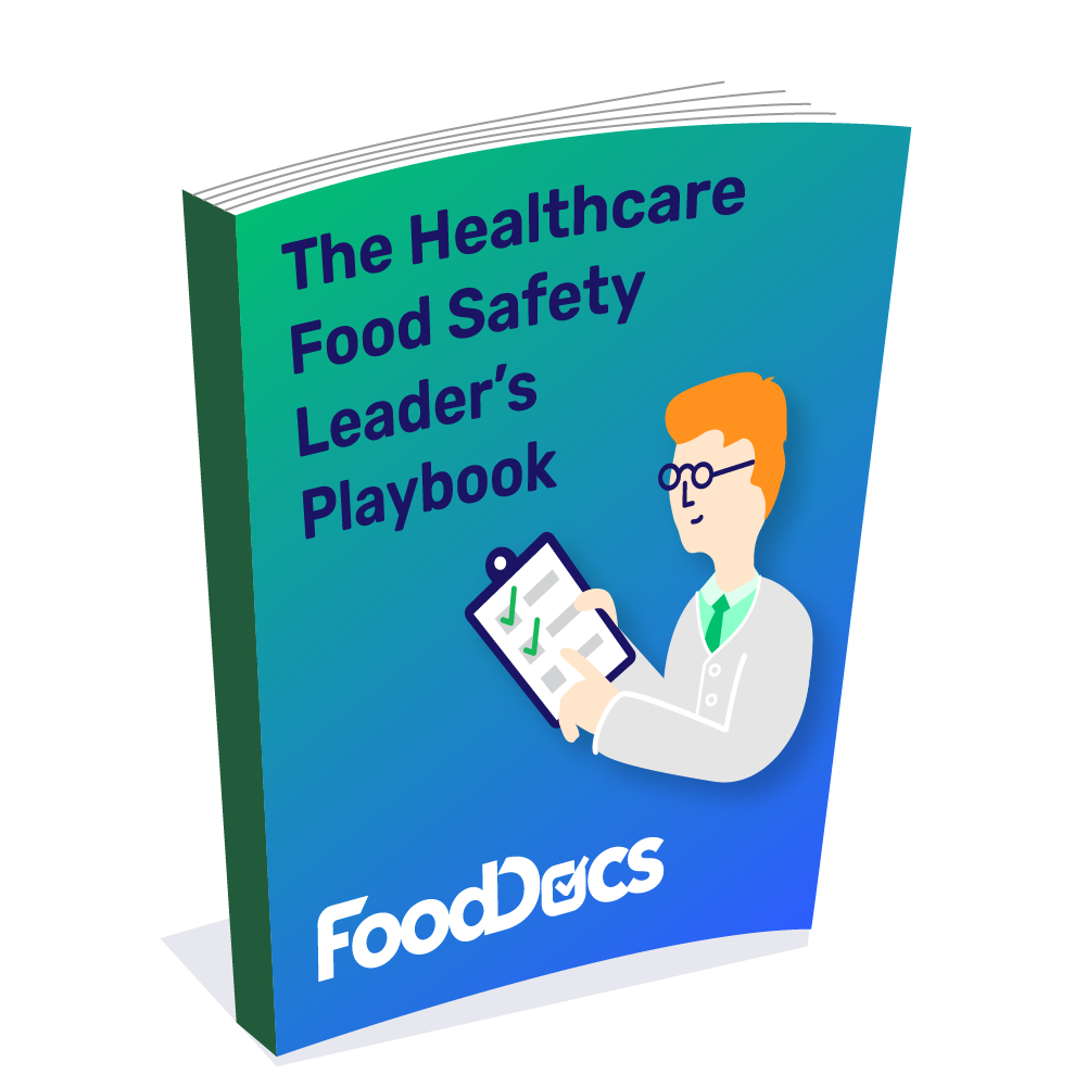 Cover of the healthcare food safety leader eBook.