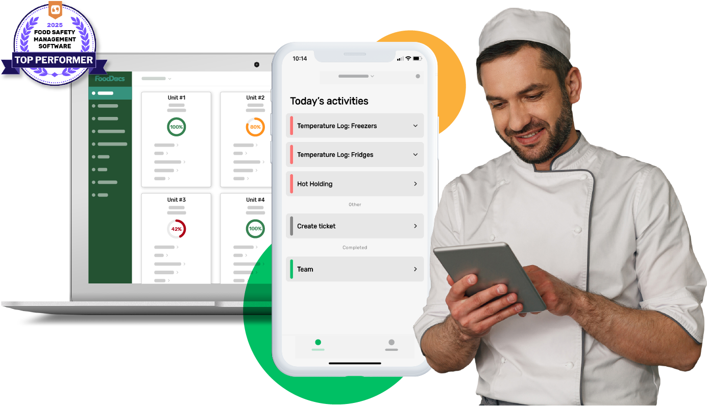 Restaurant food safety software hero.