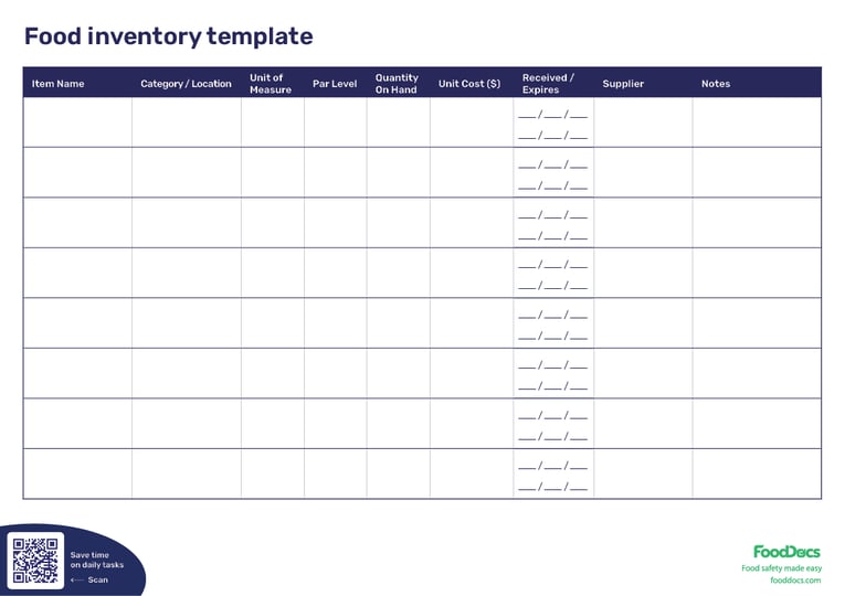 Caterease Intventory Templates Restaurant Inventory Template: A Guide for Kitchen Managers (Free Download)
