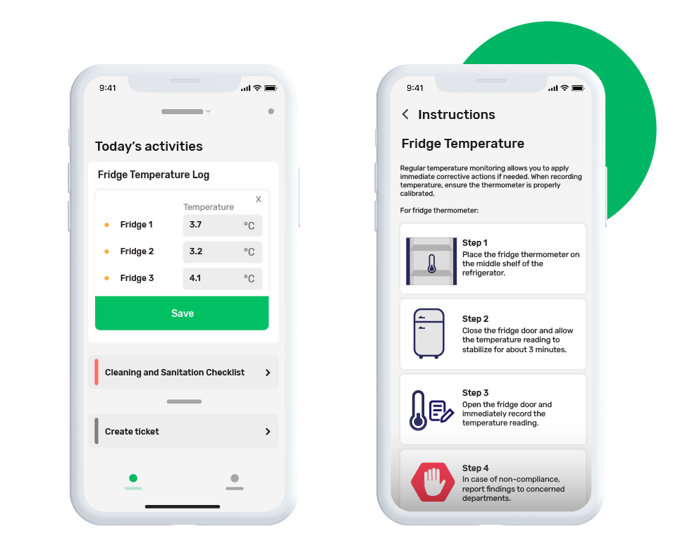 Best food safety app preview of mobile checklists and step-by-step instructions. Best food safety app preview of mobile checklists and step-by-step instructions.