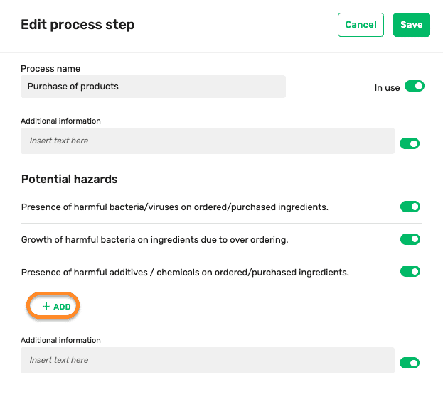 HACCP > How to Add new custom hazard
