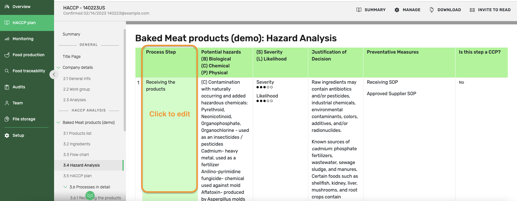 HACCP > how to customize (US, CA)