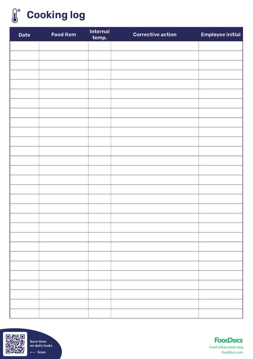 Cooking Log | Download Free Template