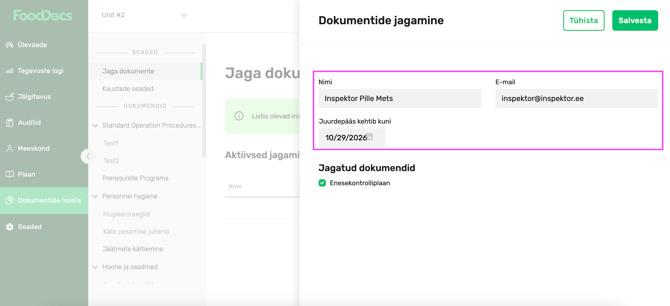 FoodDocs_enesekontrolliplaan_oiguseandmine