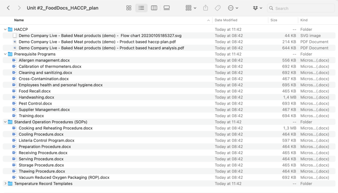 FoodDocs HACCP download