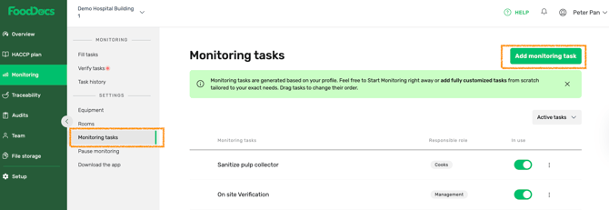 FoodDocs_Monitoring_Monitoring_task_setup