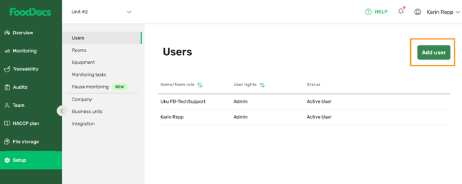 FoodDocs_User_Add user
