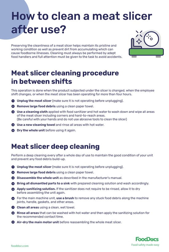 Cleaning a Meat Slicer | Download Free Template