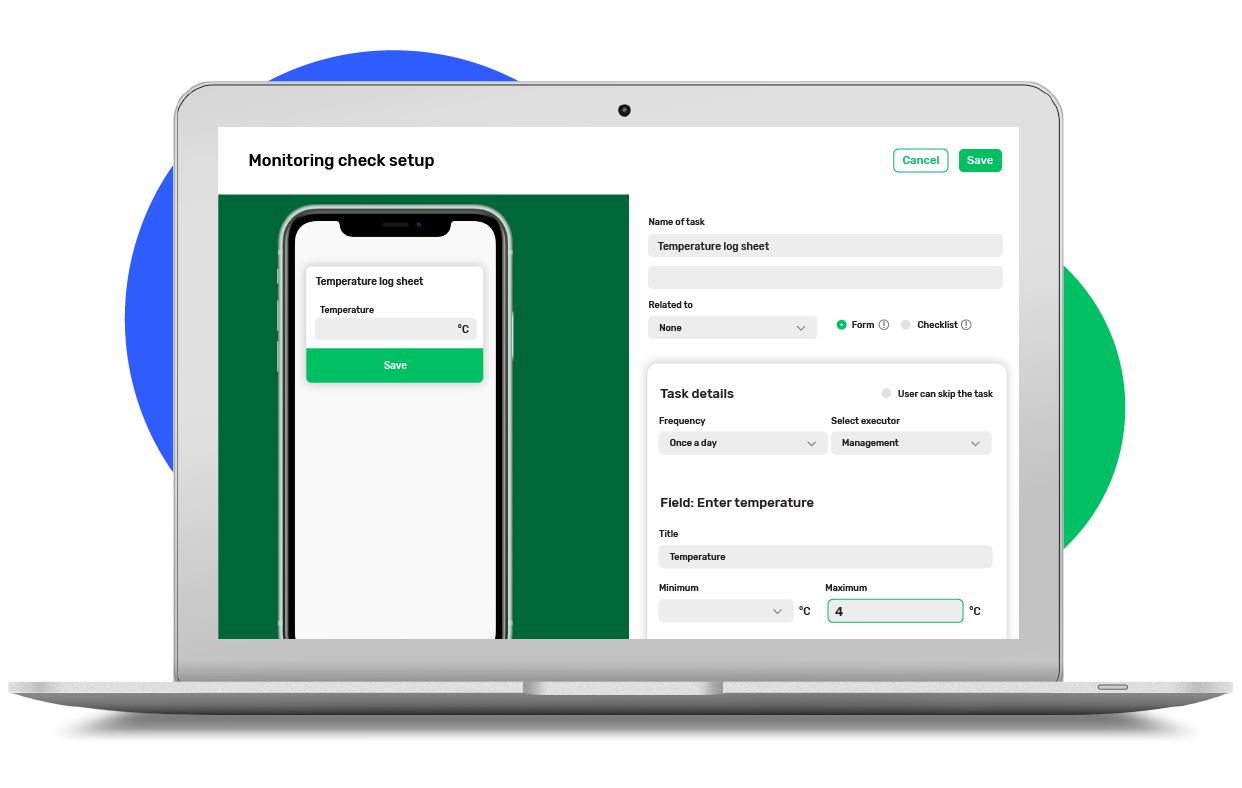 Preview of the best HACCP with full customisation of monitoring checks. Preview of the best HACCP with full customisation of monitoring checks.