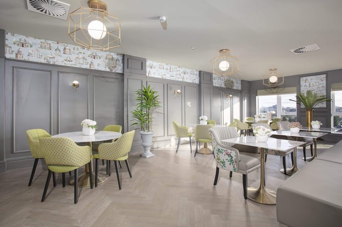 One of Northcare's luxury residential care home dining rooms.