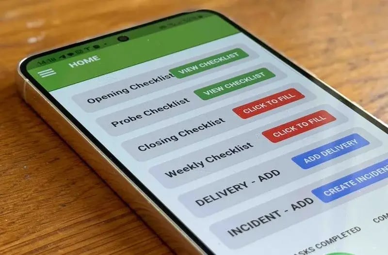 Preview of the SFBB Pro food hygiene app.