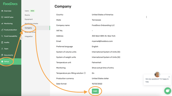 How to update my company details