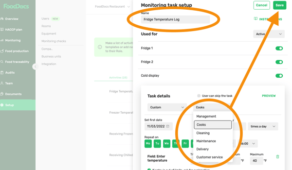 Assign tasks to responsible teams or people