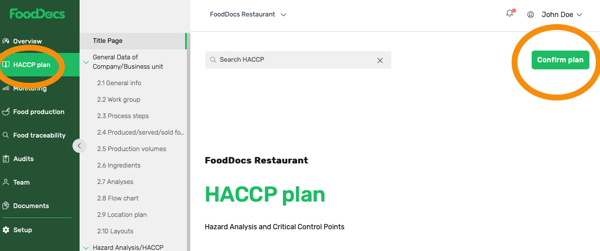Confirm your HACCP plan