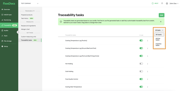 Food traceability