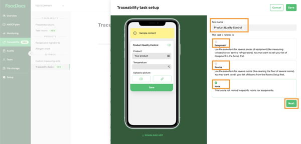 Traceability task relations