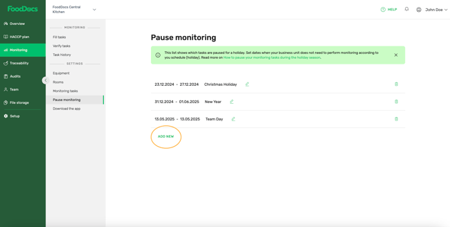 Add new monitoring pause