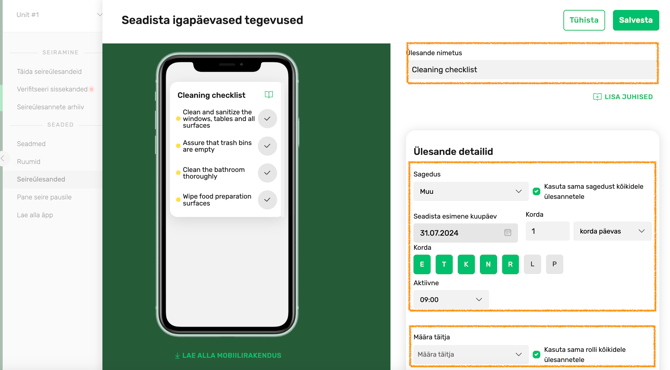 Seireülesanded sageduse muutmine