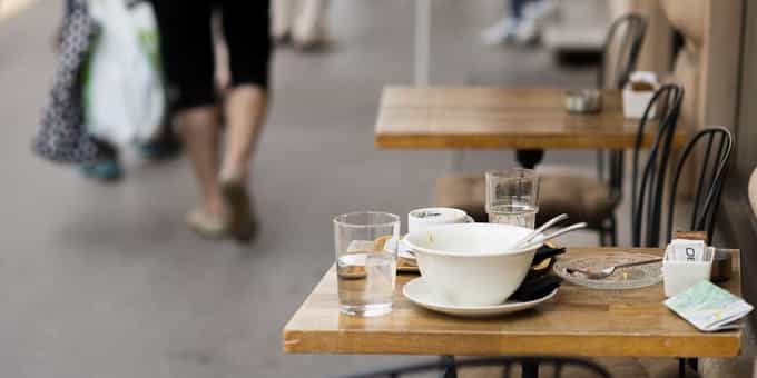dirty dishes in food business