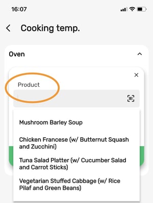 Log cooking temperatures.