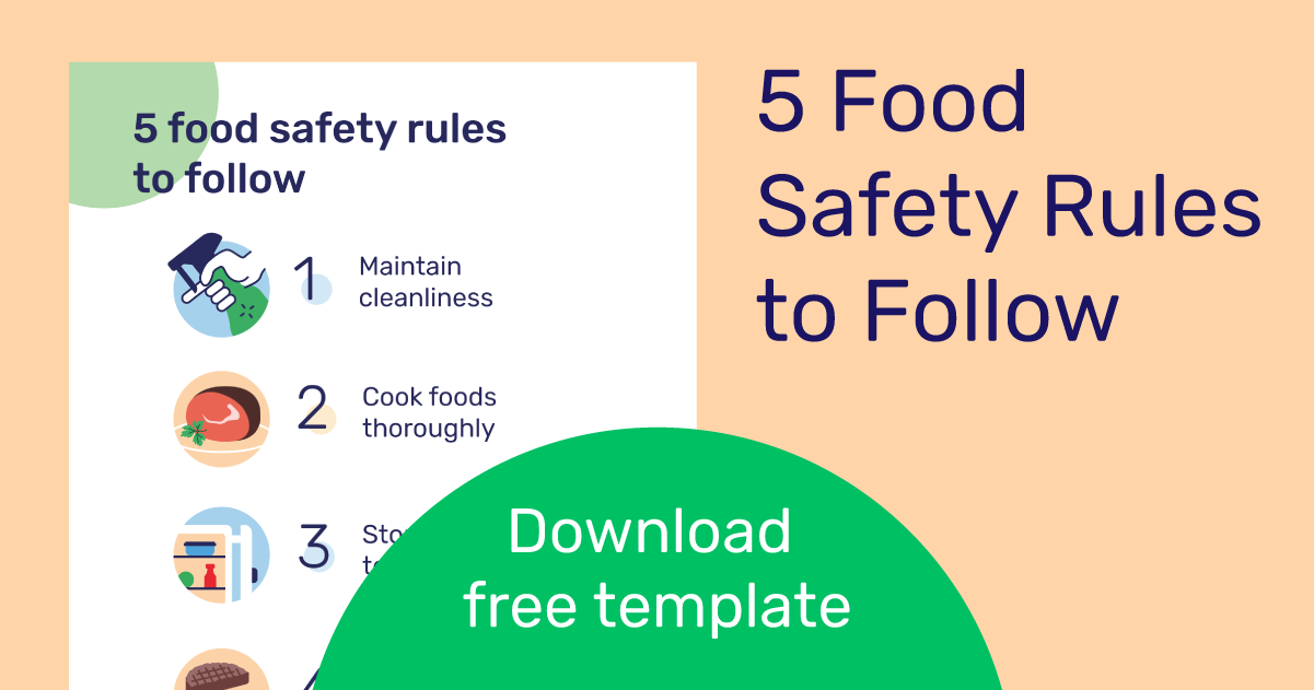 Five Food Safety Rules To Follow Download Free Poster