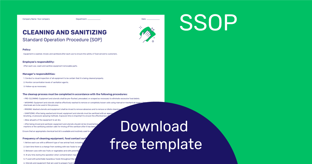 Sanitation Standard Operating Procedures (SSOP) Free Download Sanitation Standard Operating Procedures (SSOP) Free Download