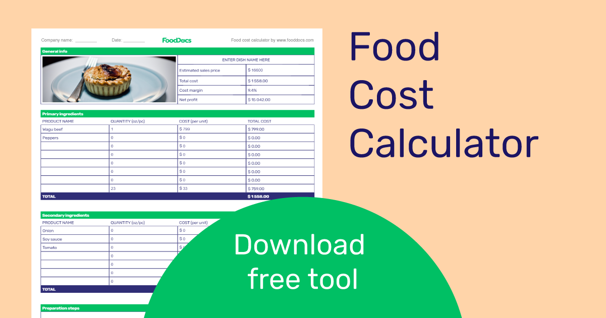 Food Cost Formula Excel Infoupdate