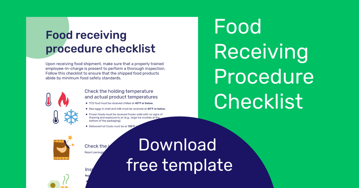 Food Receiving Procedure Checklist Download Free Poster Food Receiving Procedure Checklist Download Free Poster