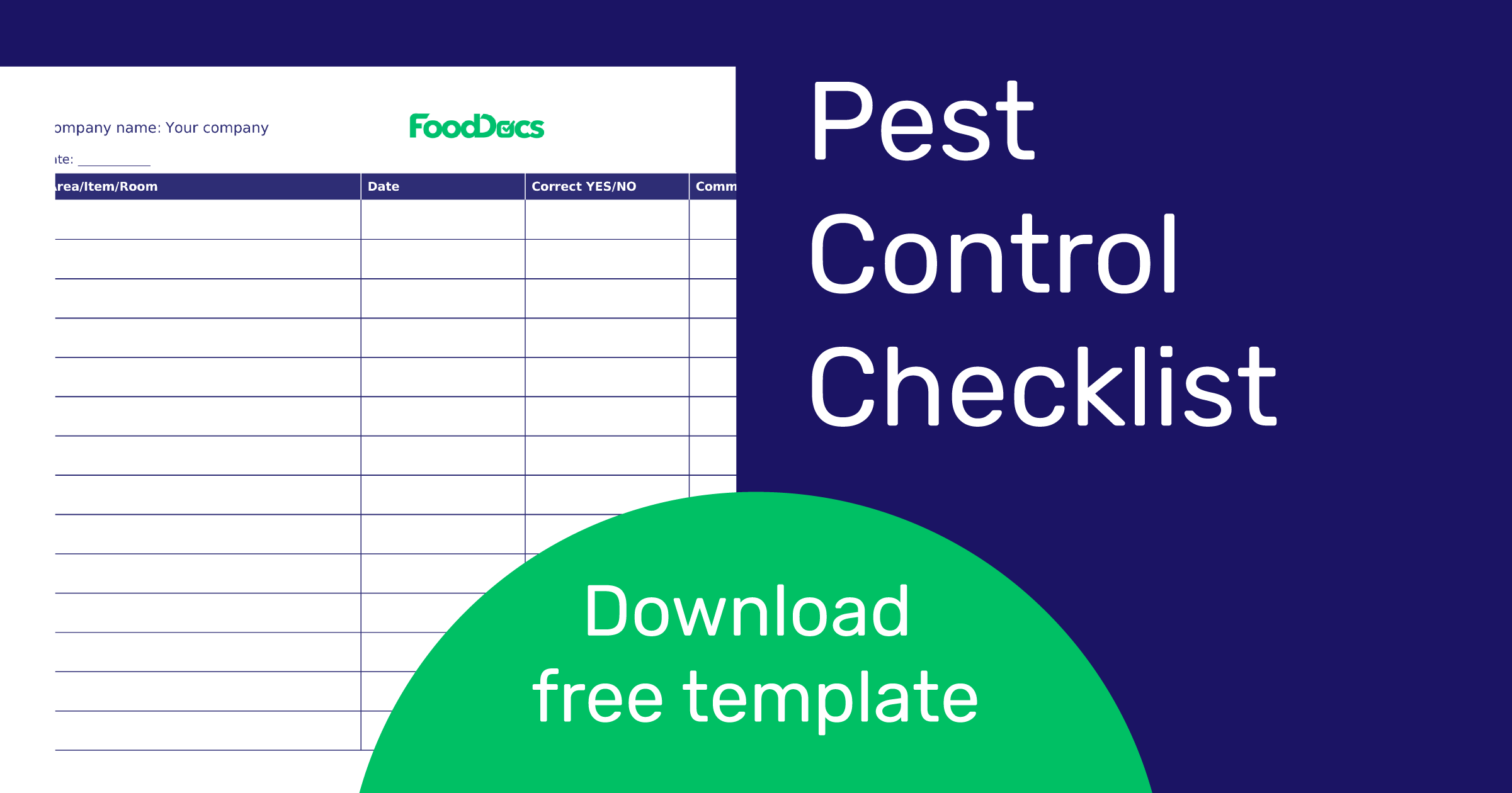 Pest Control Checklist Free