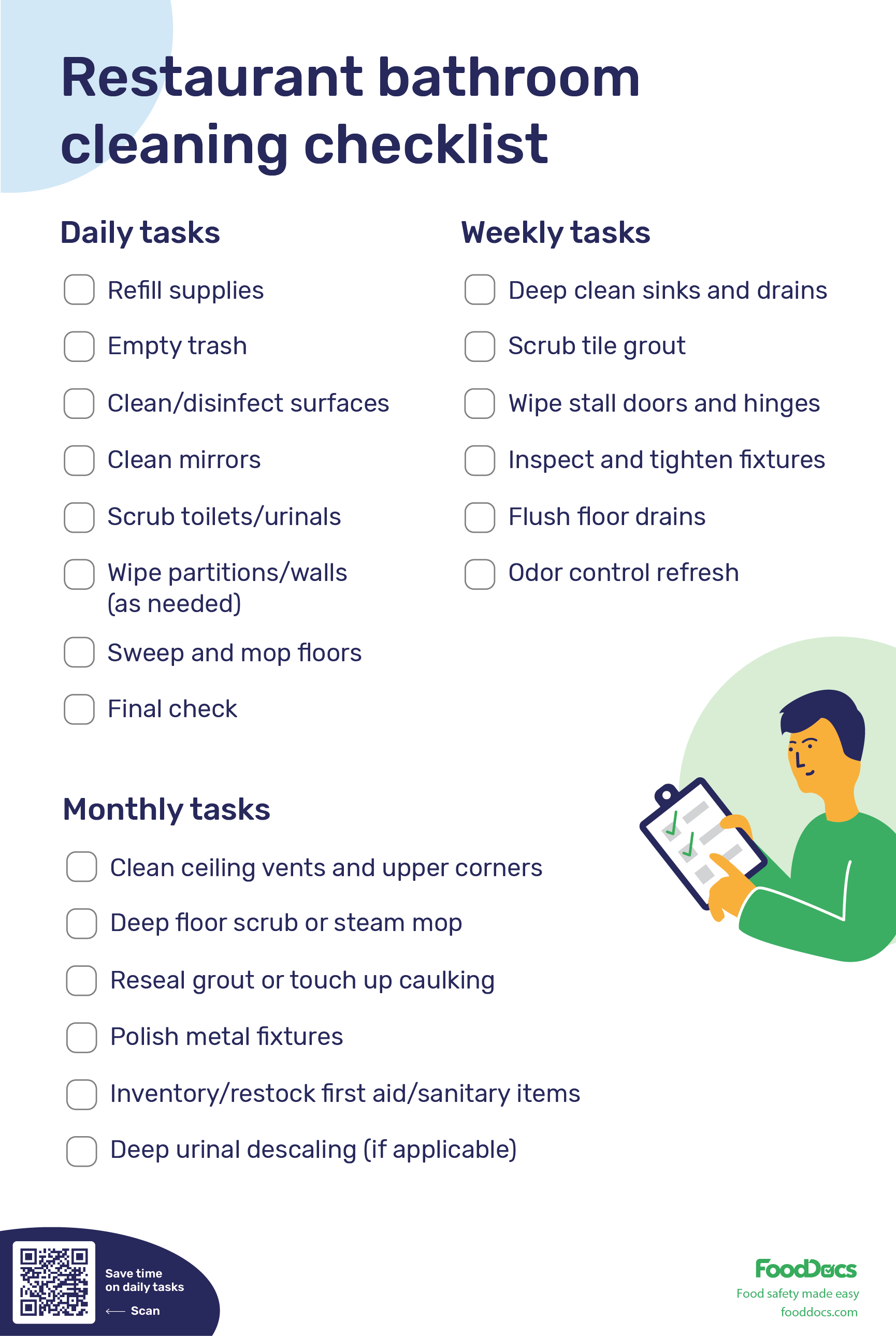 Clean Bathroom Checklist Clean Bathroom Checklist