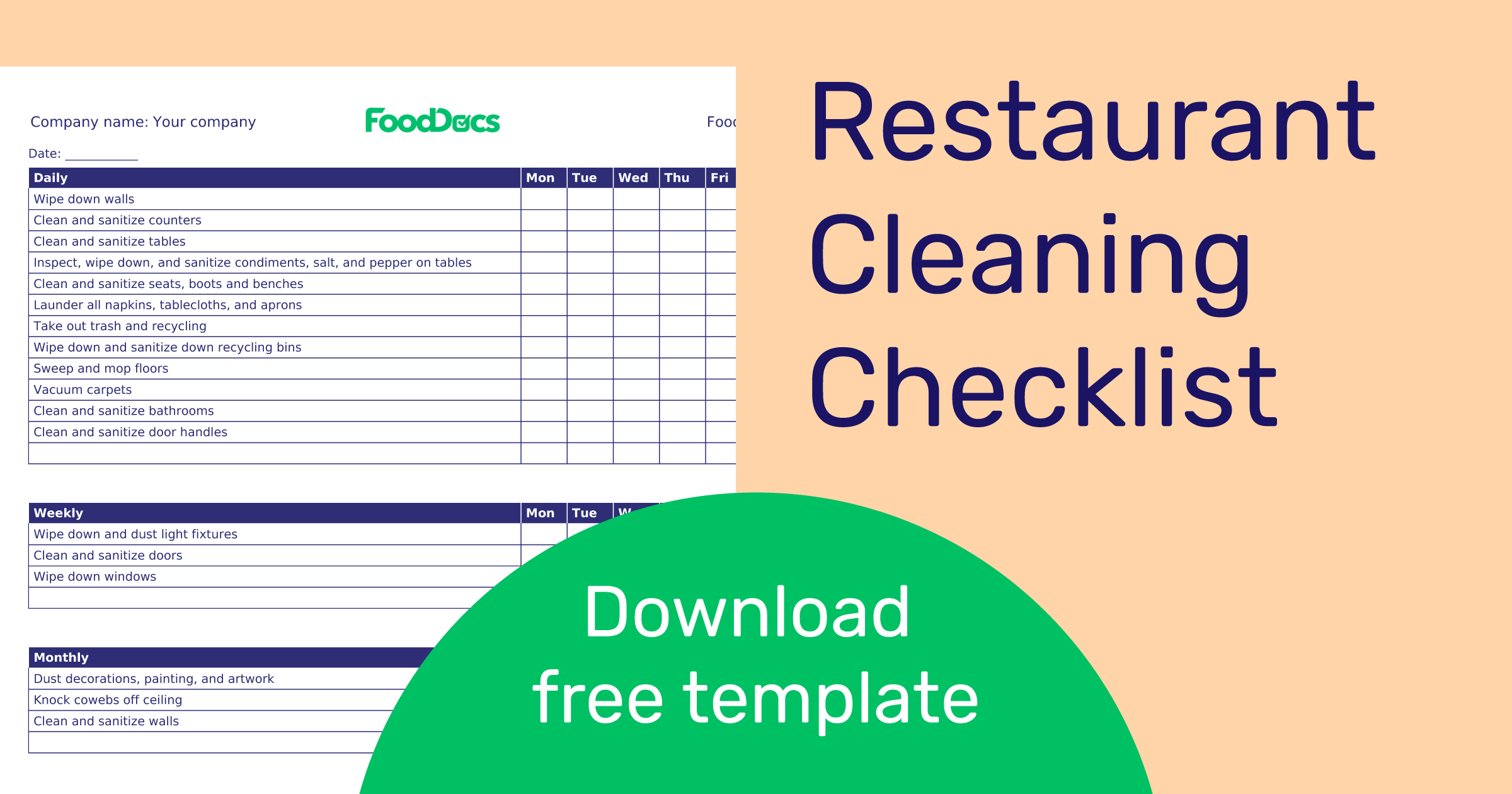 Hotel housekeeping procedures with checklist