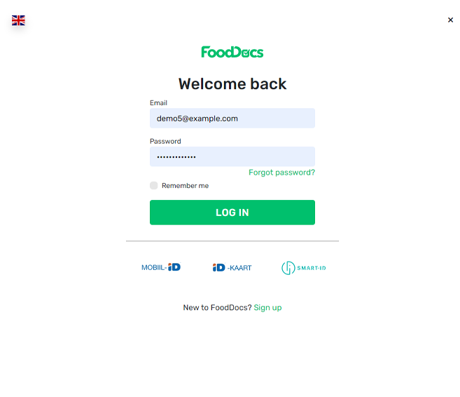 login screen screenshot